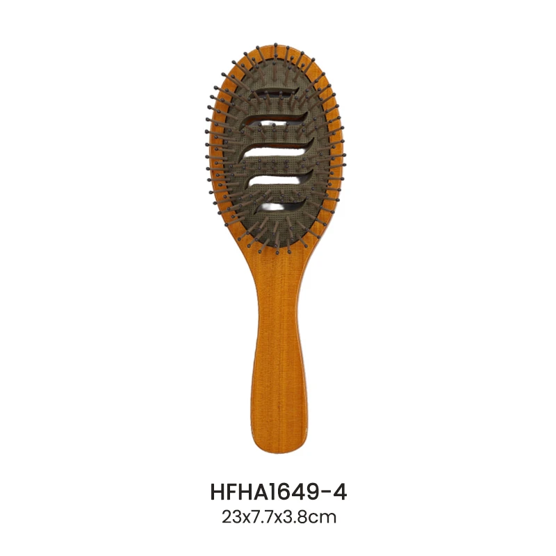 FSC Holz-Entwirrungsb&uuml;rste mit brauner Farbe
