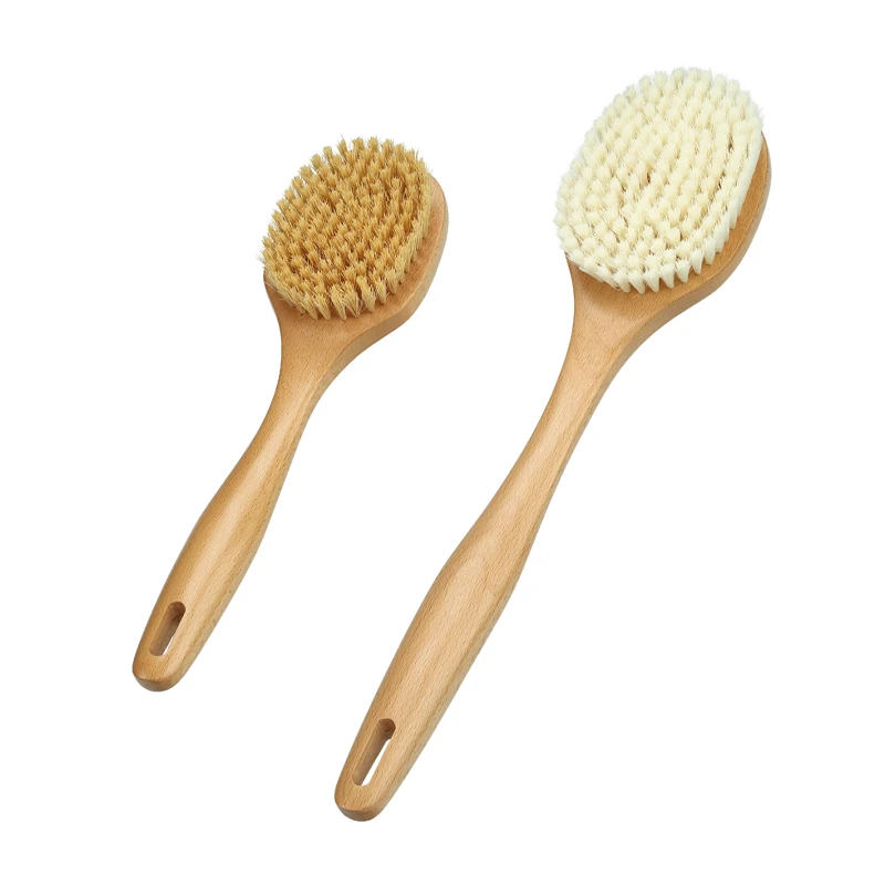 Kundenspezifische lange und kurze B&uuml;rste mit gebogenem Griff f&uuml;r die Dusche