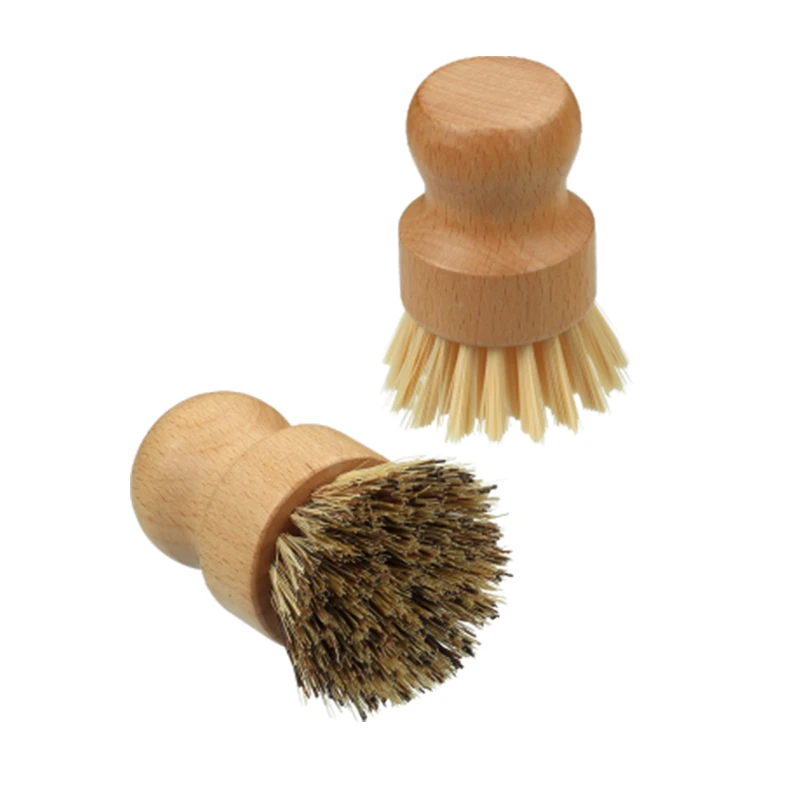 100 % vegane Reinigungsb&uuml;rste aus Naturholz mit Kaktus
