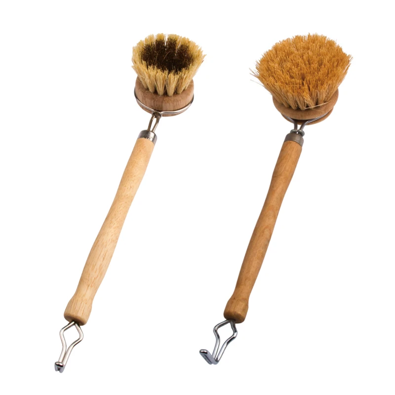 Reinigungsb&uuml;rste mit abnehmbarem Kopf und Holzgriff