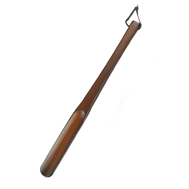 Langer Schuhanzieher aus Naturholz in brauner Farbe