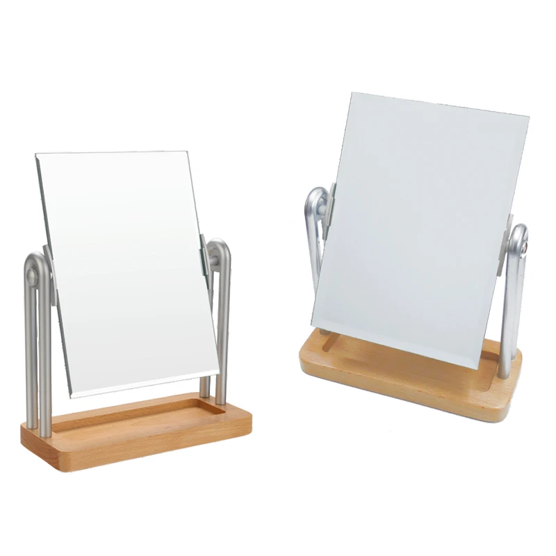 Einfach zu verwendender Make-up-Tischspiegel aus Holz mit Ablagefach