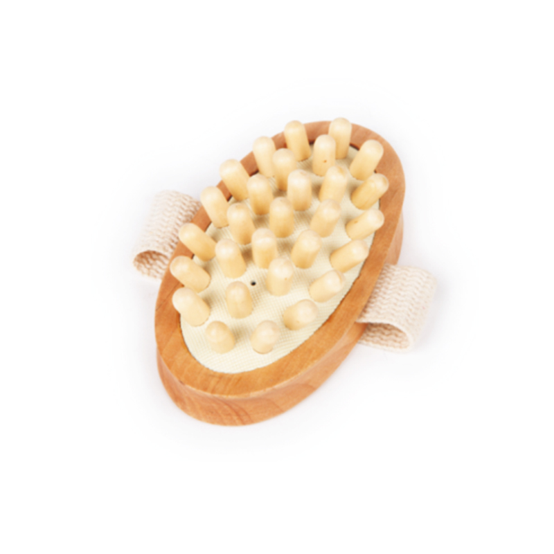 100 % nat&uuml;rliche, ovale Meridian-Massageb&uuml;rste aus Holz