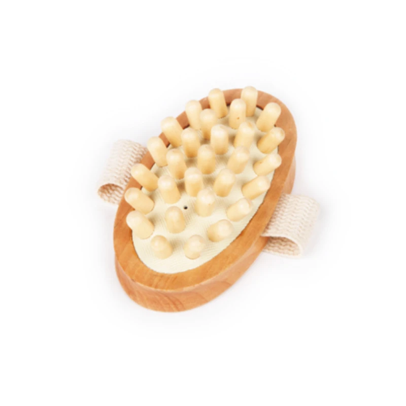 100 % nat&uuml;rliche, ovale Meridian-Massageb&uuml;rste aus Holz