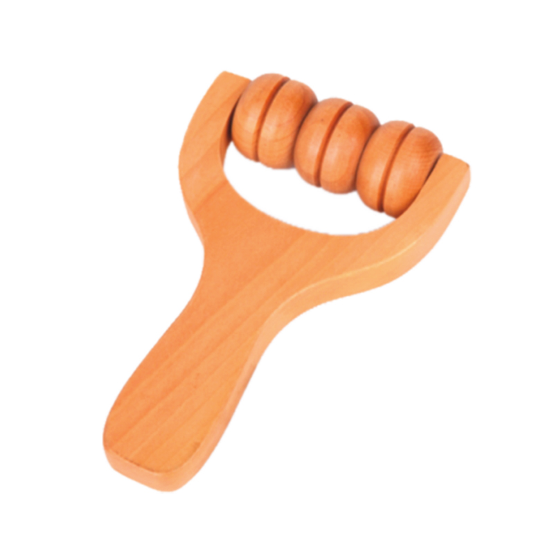 Tragbares Dredge-Massageger&auml;t mit drei R&auml;dern aus Holz
