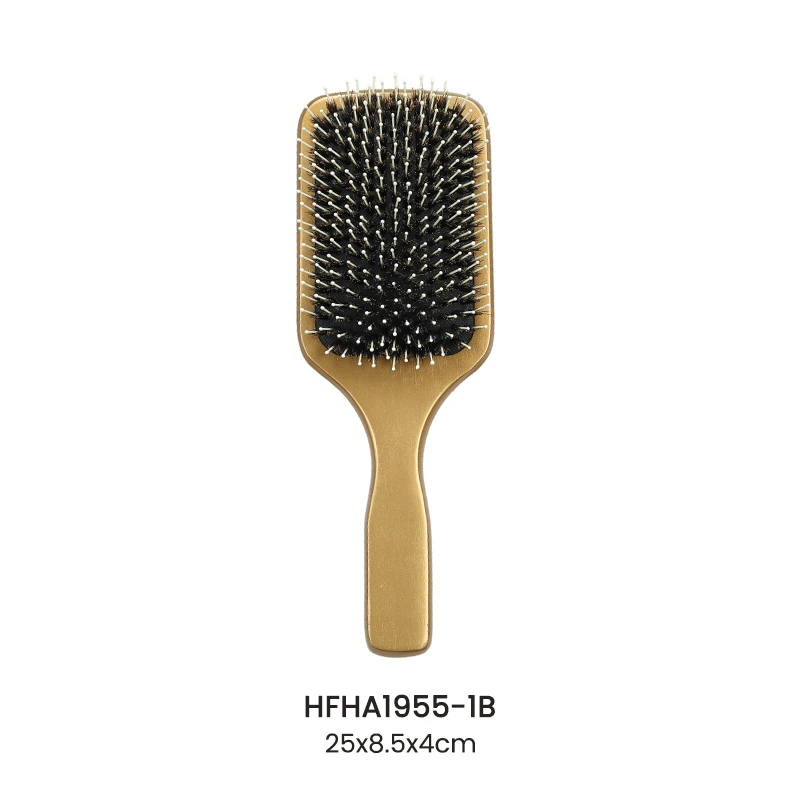Goldener Farbpaddel-Haarpinsel mit gemischten Borsten