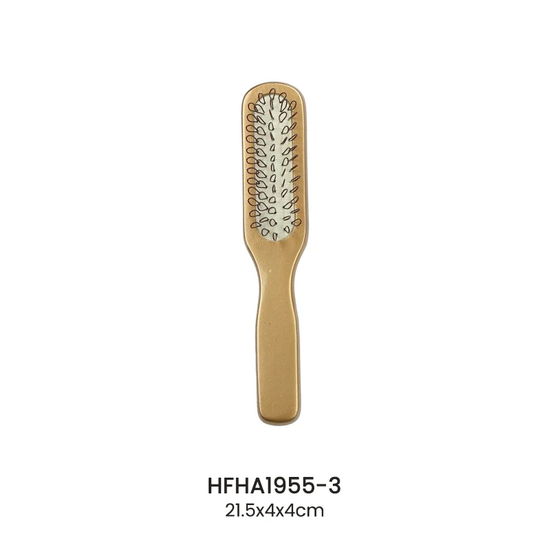 Goldener Farbpaddel-Haarpinsel mit gemischten Borsten