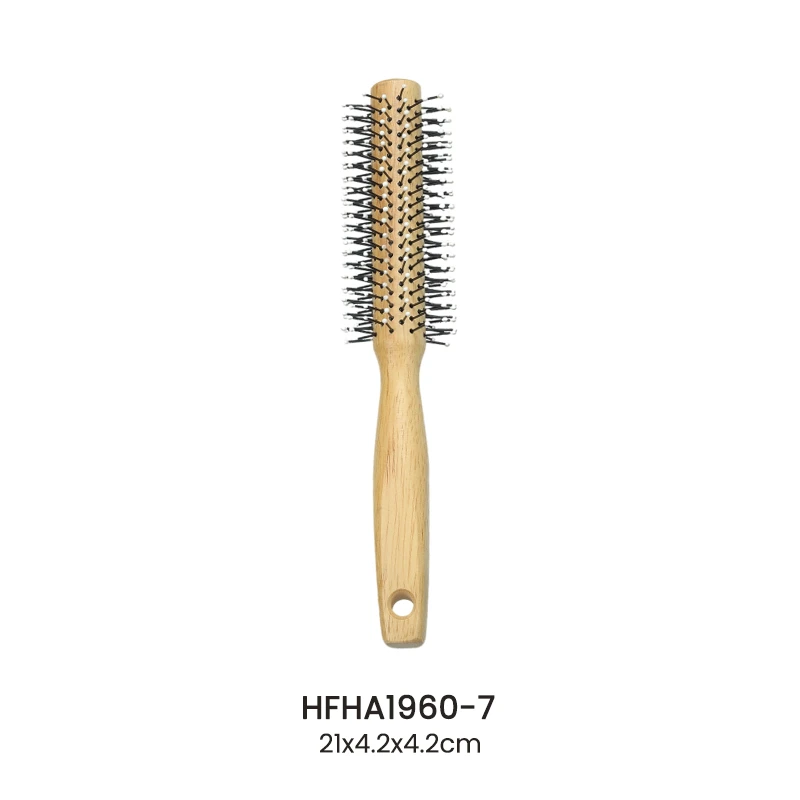 Zylindrische Gummi-Holz-Nylon-Haarroller-Haarb&uuml;rste