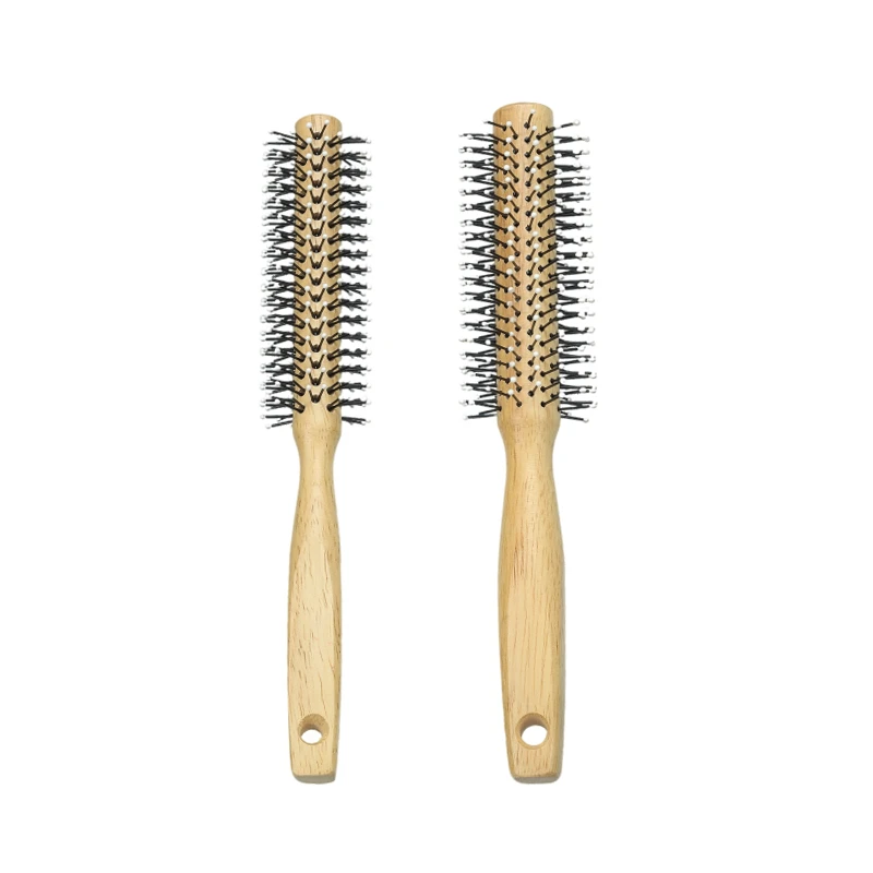 Zylindrische Gummi-Holz-Nylon-Haarroller-Haarb&uuml;rste