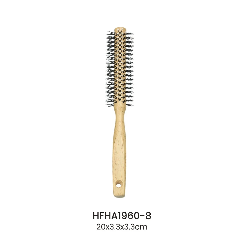 Zylindrische Gummi-Holz-Nylon-Haarroller-Haarb&uuml;rste