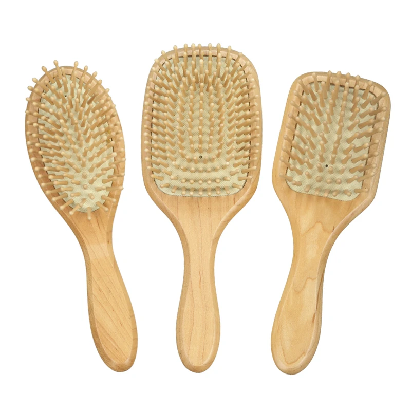 Paddel-Haarb&uuml;rste aus Ahornholz, verschiedene Gr&ouml;&szlig;en, individuelles Set