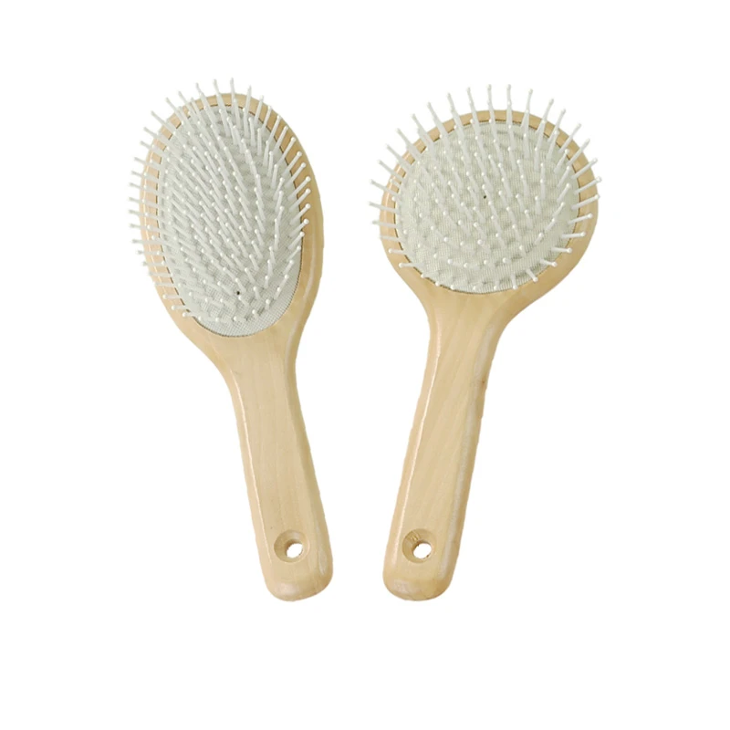 Natural Schima Superba Paddle Hairbrush Set2
